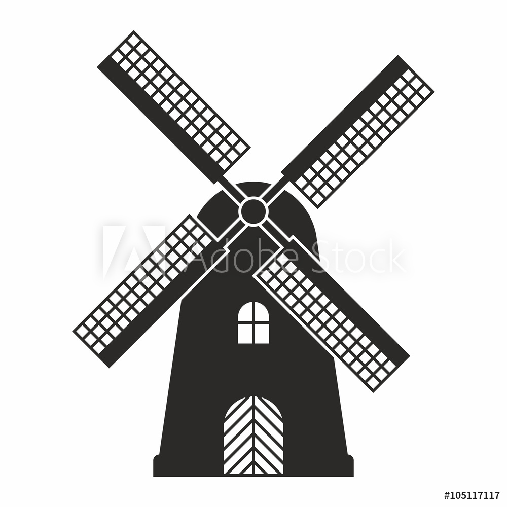 1000x1000 Fotografie, Obraz Windmill Icon Posters Cz