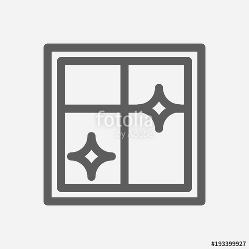 500x500 Window Cleaning Icon Line Symbol Isolated Vector Illustration