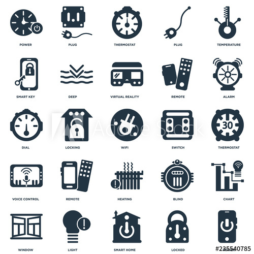 500x500 Elements Such As Power, Locked, Smart Home, Light, Window, Alarm