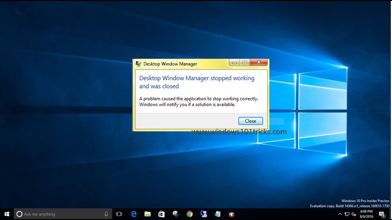 Fix Error Desktop Windows Manager Has Stopped Working In Windows 1280x720 Fix Error Desktop Windows Manager Has Stopped Working In Windows