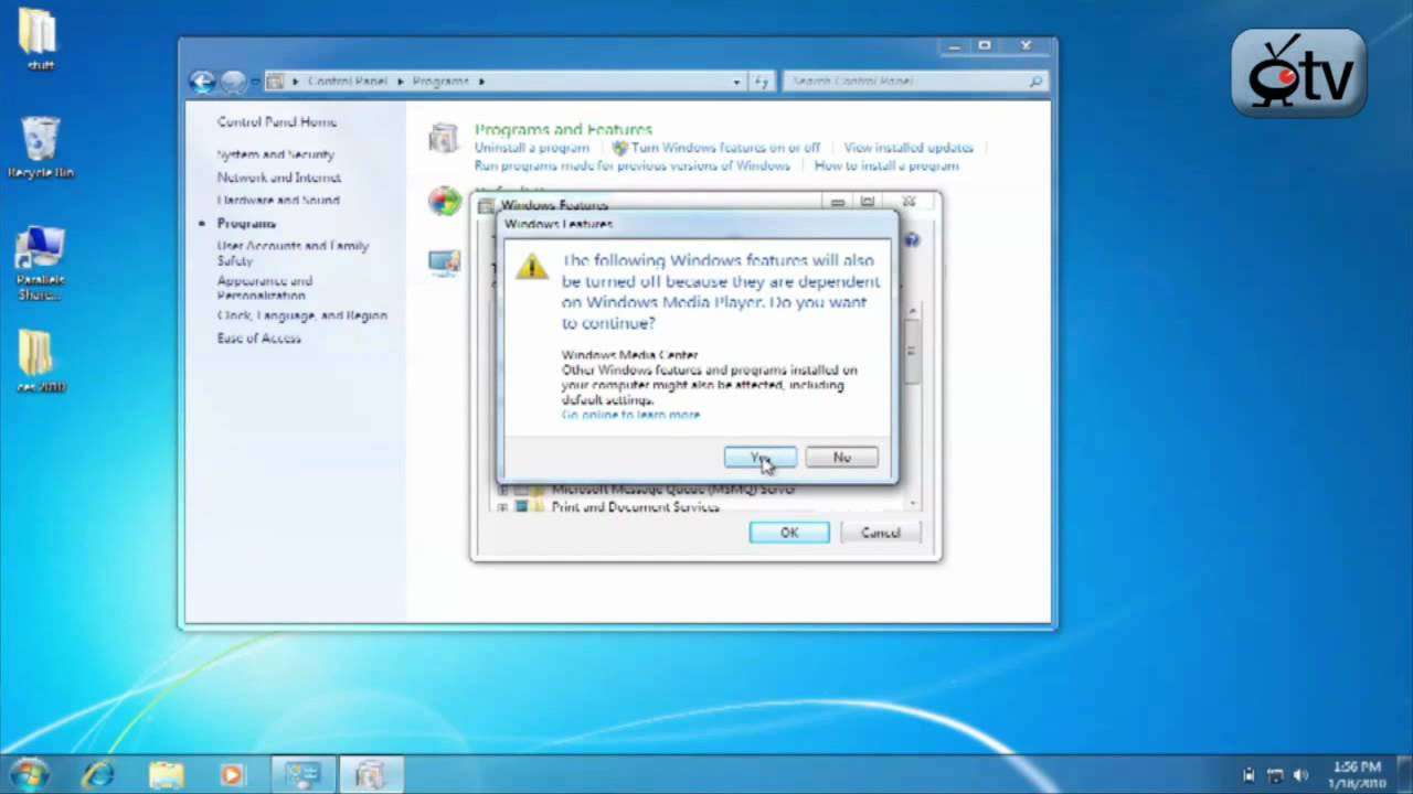 1280x720 Windows How To Remove Or Add Windows Media Center
