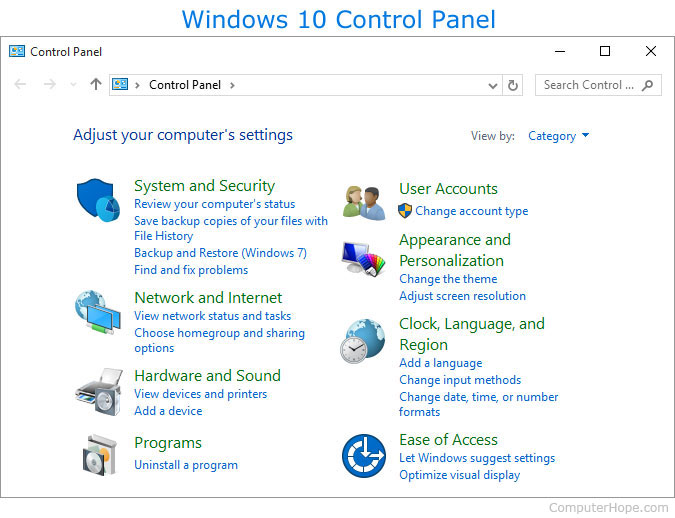 Description Of Each Category And Icon In The Control Panel 675x518 Description Of Each Category And Icon In The Control Panel
