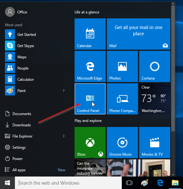 How To Add Control Panel To Start Menu In Windows 589x606 How To Add Control Panel To Start Menu In Windows