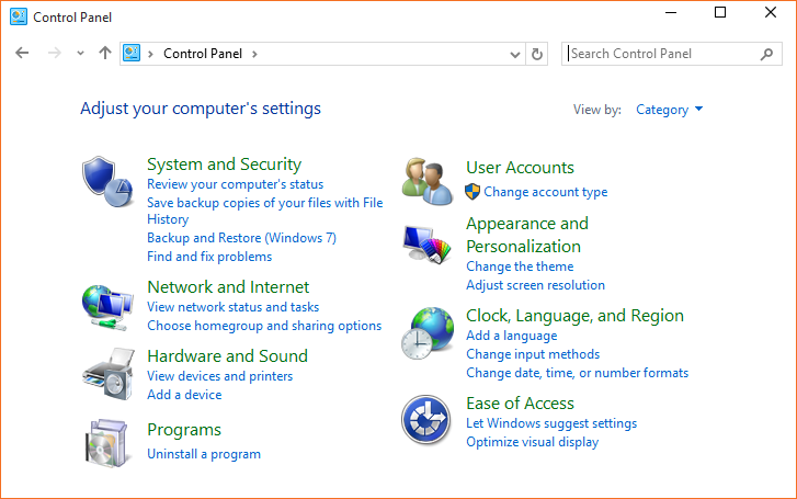 Ways To Open Control Panel In Windows 727x455 Ways To Open Control Panel In Windows