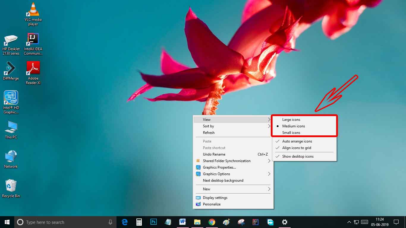 1366x768 How To Change Icon Size In Windows