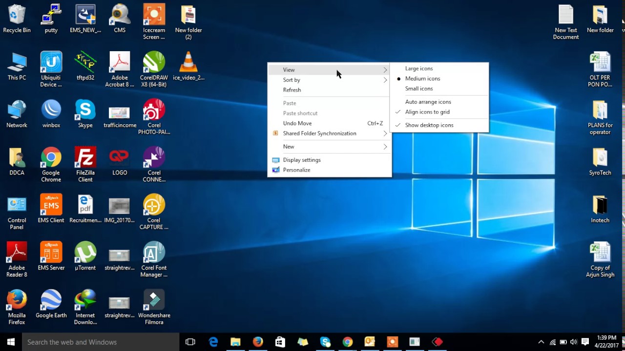 windows 10 small desktop clock