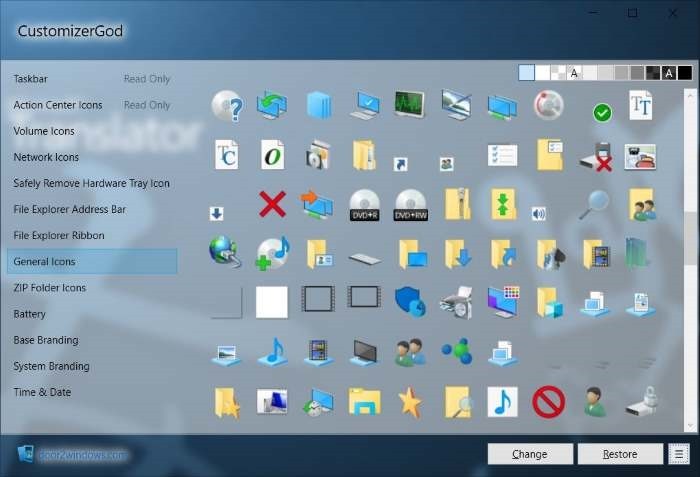 Change Windows Icons With Customizergod 700x477 Change Windows Icons With Customizergod