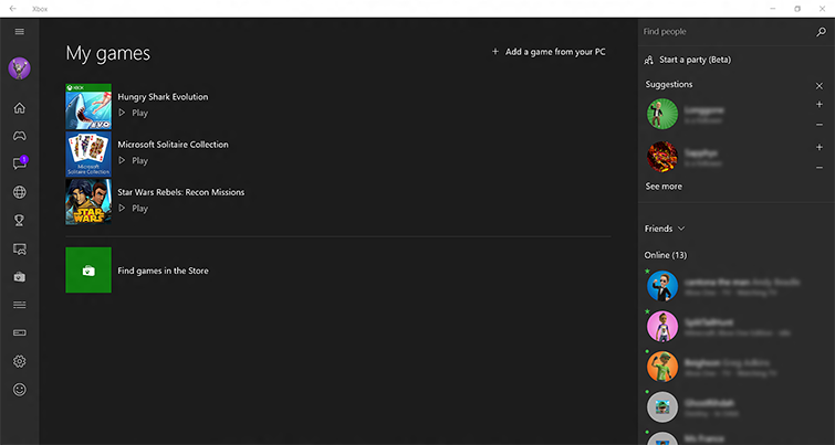 755x403 Manage The My Games List In The Xbox App On Windows