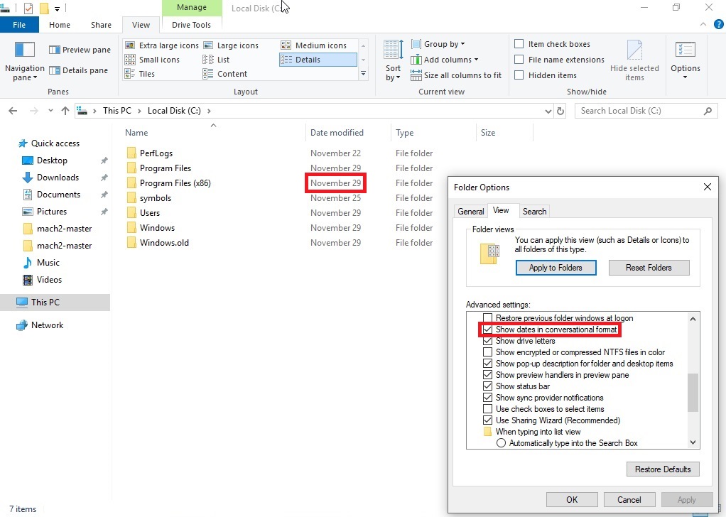 1022x728 Windows Will Show Explorer Dates In Conversational