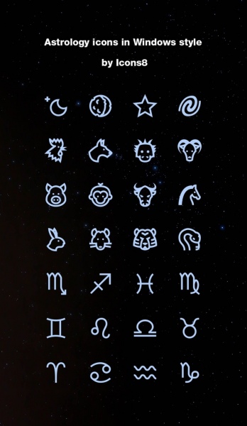 348x600 Astrology Icons In Windows Style