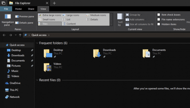 Microsoft Adds A Dark Theme To Explorer In The Latest Windows 650x370 Microsoft Adds A Dark Theme To Explorer In The Latest Windows