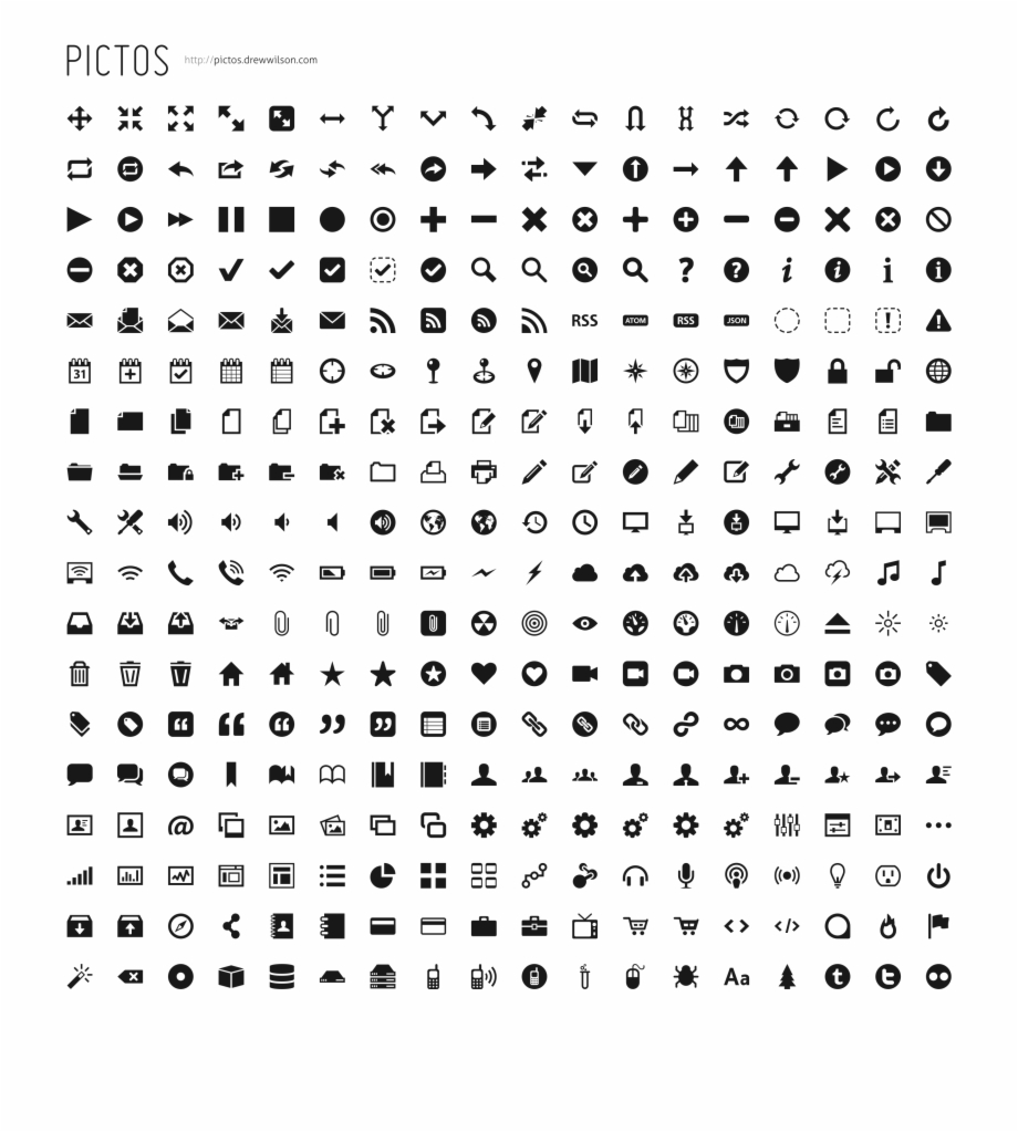 920x1023 Pictos Icon Set