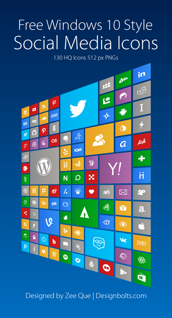 600x1106 Free Windows Style Social Media Icons Pngs Web