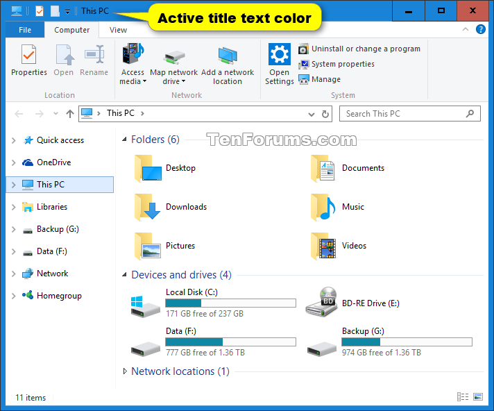 712x592 Change Title Bar Text Color In Windows Tutorials
