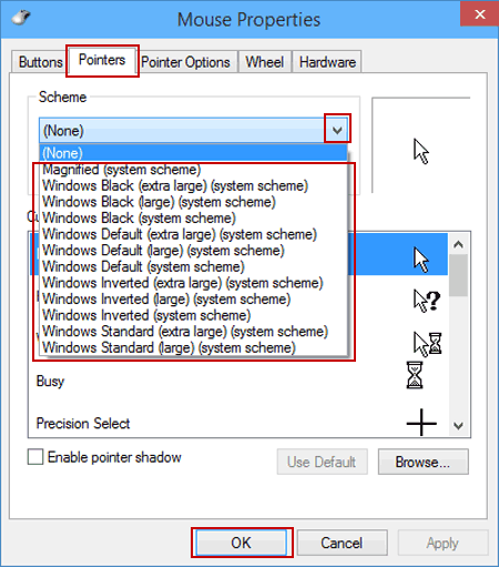 450x511 Ways To Change Mouse Pointer Size And Color In Windows