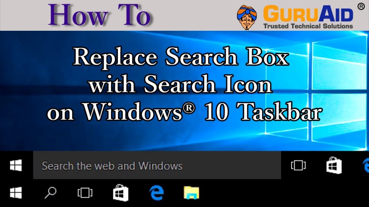 1280x720 How To Replace Search Box With Search Icon On Taskbar