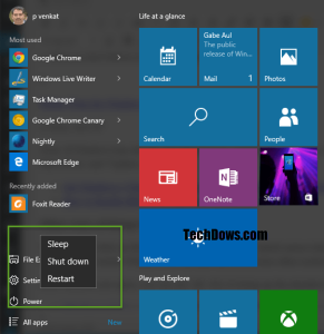 291x300 How To Shutdown Or Restart Windows From The Start Menu