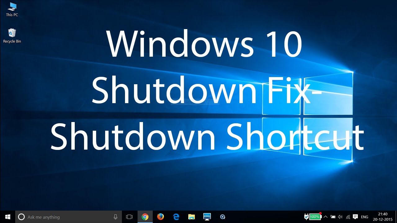 1280x720 Windows Shutdown Fix Create Shutdown Shortcut On Desktop