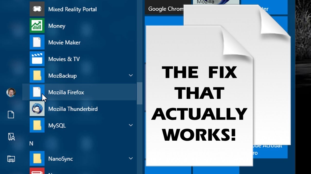 1280x720 Fixing White Missing Windows Start Menu Icons