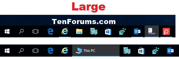 605x199 Use Large Or Small Taskbar Buttons In Windows Tutorials
