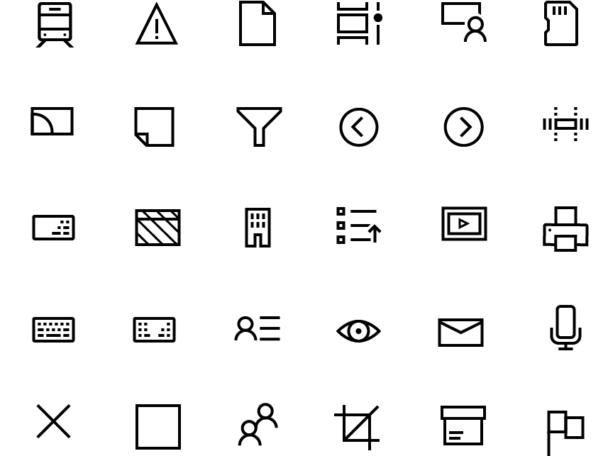 black and white windows 10 icon pack