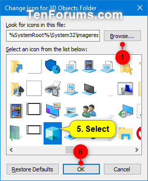 292x357 Change Or Restore Objects Folder Icon In Windows Tutorials