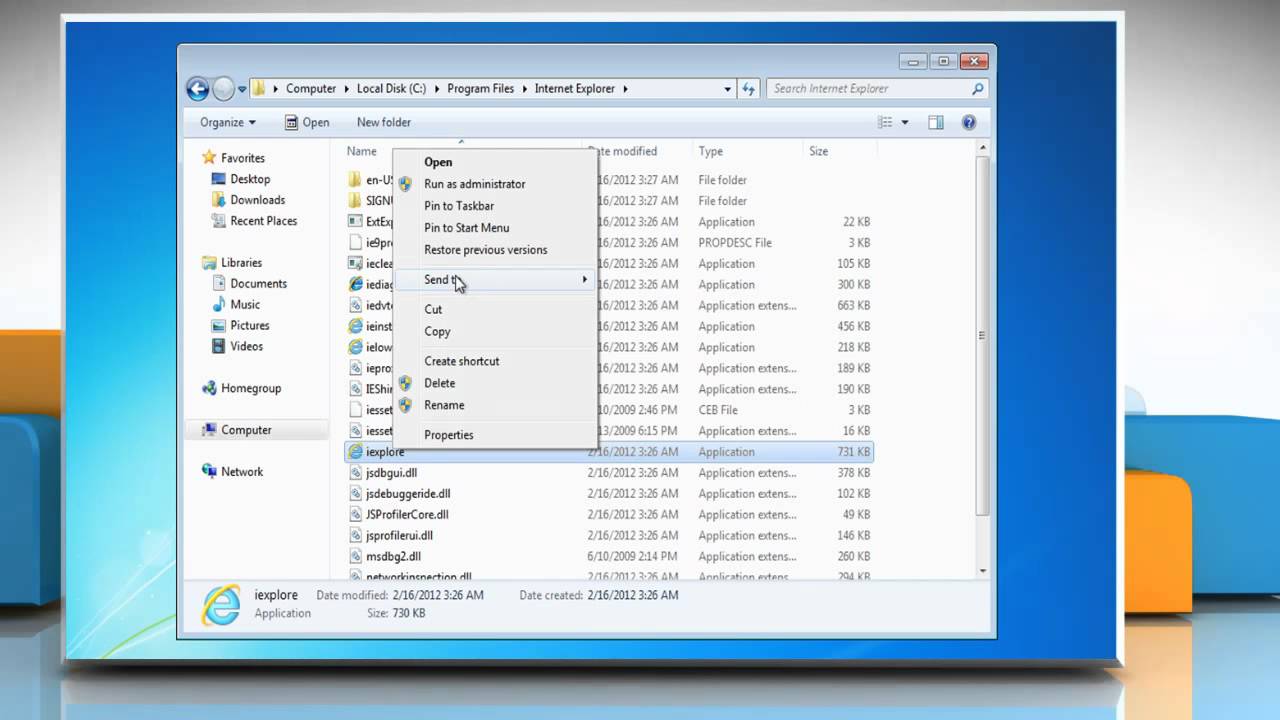 1280x720 Internet Explorer Icon Missing