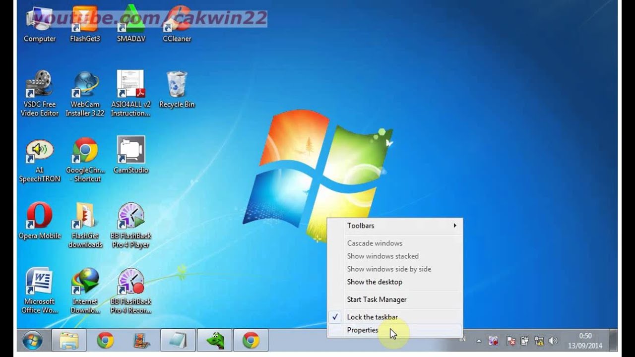 hide icons on desktop windows 7