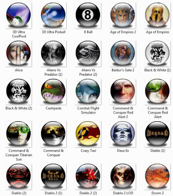 564x640 Aero Globes Games Icon Pack Windows Gallery Themes Gadgets