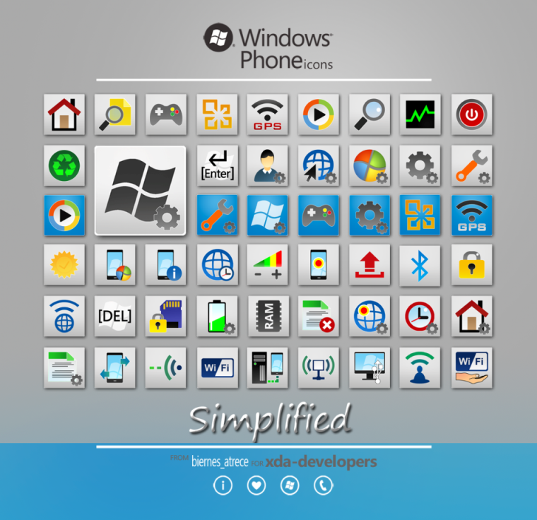 760x736 Windows Phone Icons Set For Wm