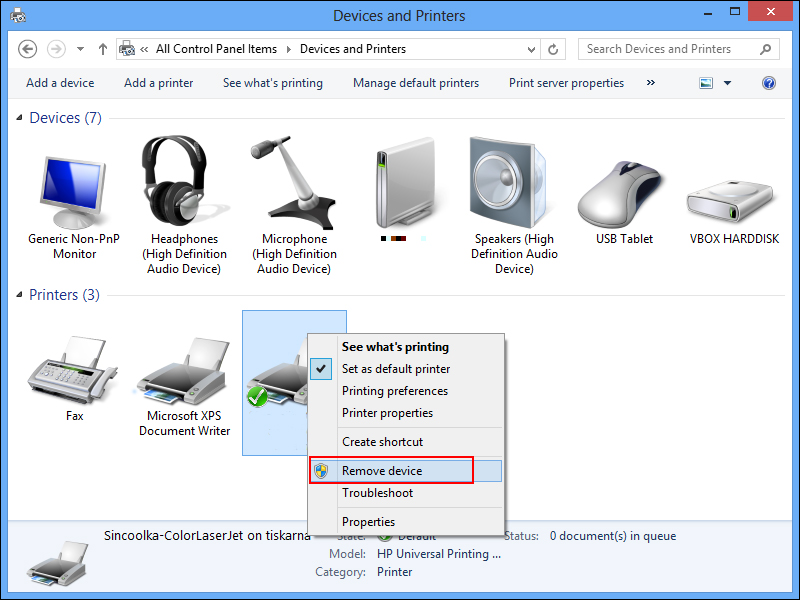 windows 7 change printer icon