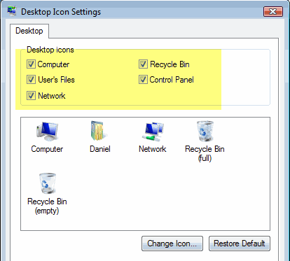 414x373 Recover Or Restore Missing Recycle Bn In Windows Vista