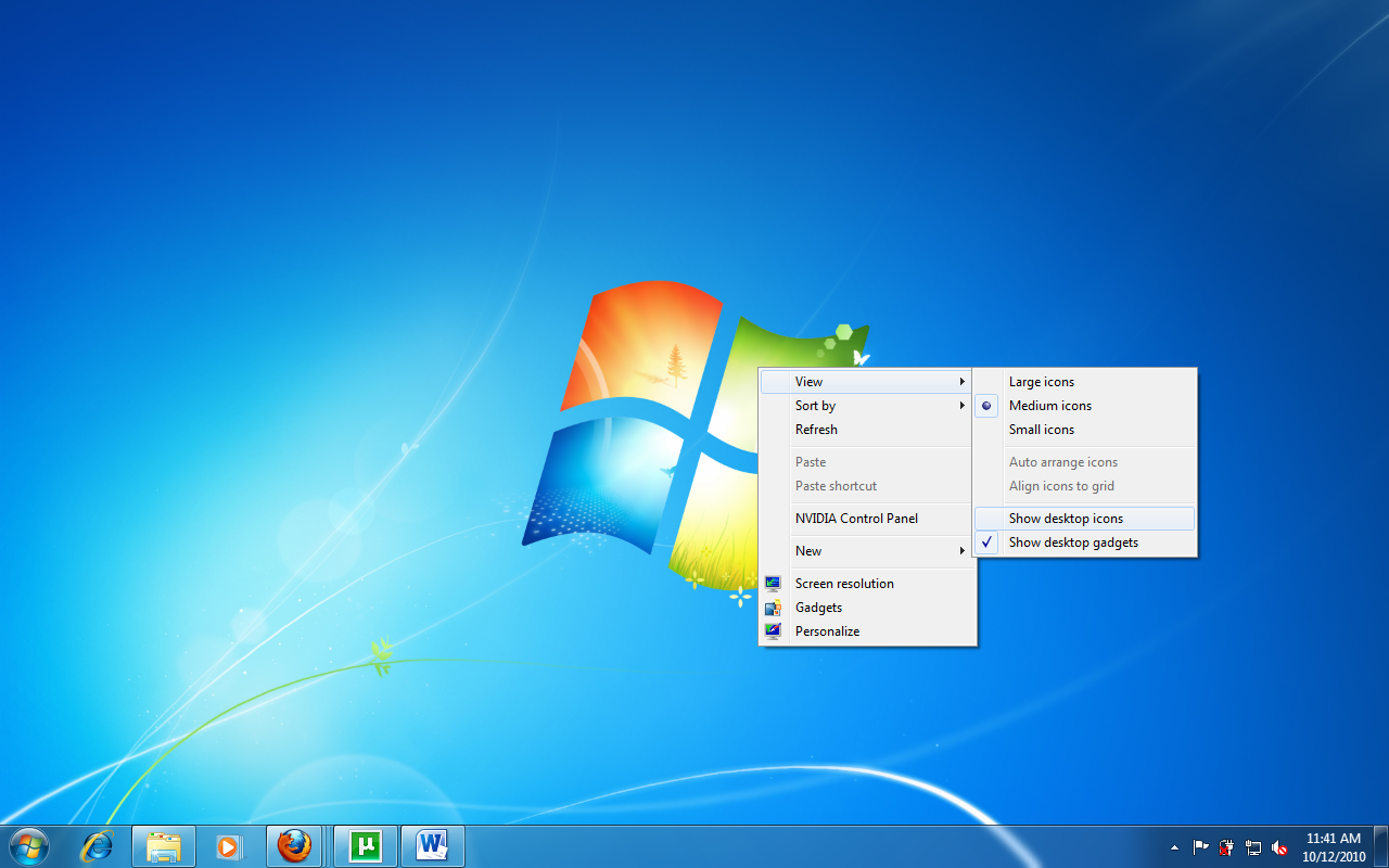 1280x800 Windows Quickly Hide All Icons From The Desktop