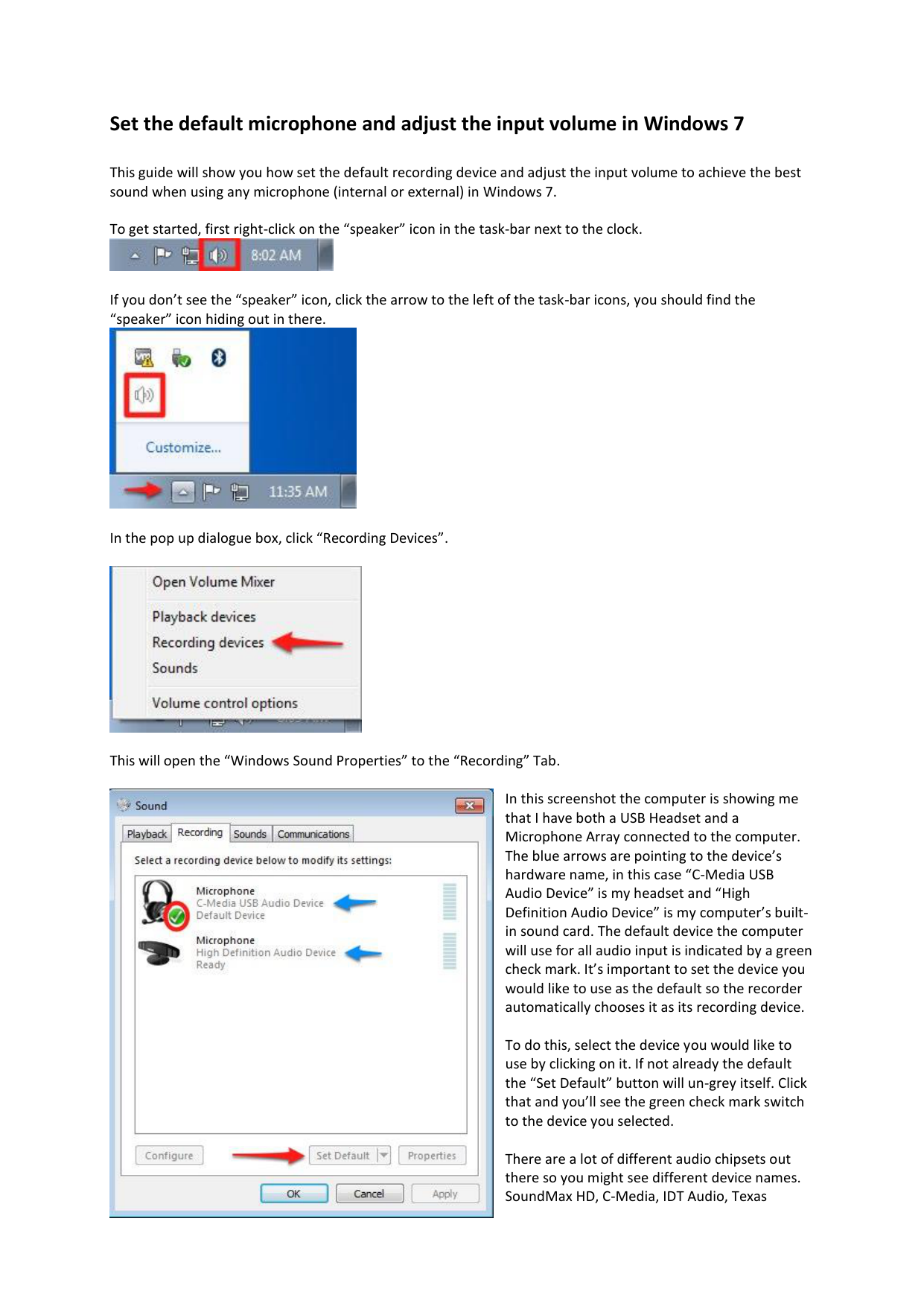 1241x1754 Set The Default Microphone And Adjust The Input Volume In Windows