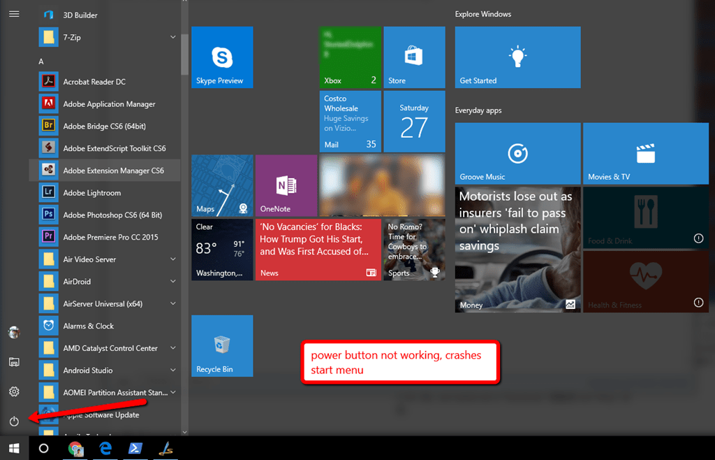 1024x658 How To Fix Windows Power Button Via Start Menu Not Working