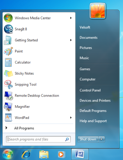 422x548 Customizing The Start Menu In Windows