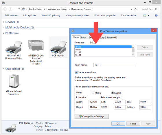 560x466 Create A Custom Paper Size In Windows For Pdf Impress Binarynow