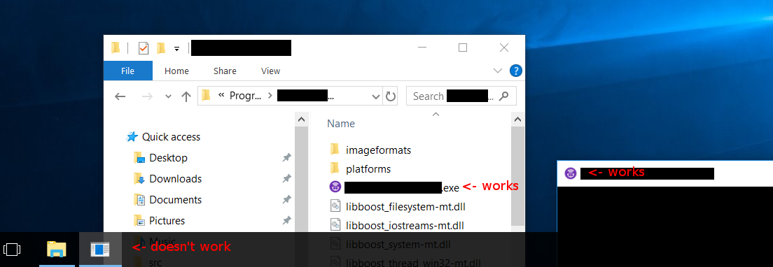 1104x382 Qt Application Misses Start Menu And Taskbar Icon On Windows
