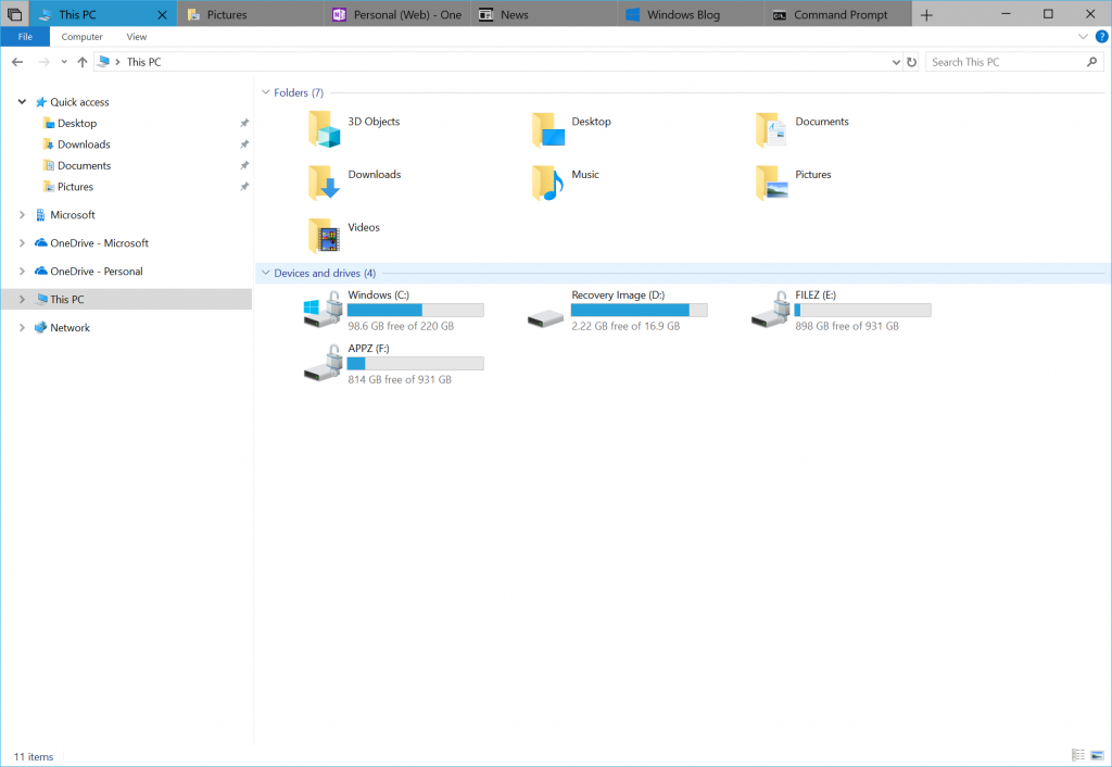 1024x706 Explorer Is Getting Tabs In Windows With The New Redstone