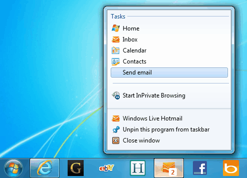 493x356 Internet Explorer Pinned Sites' First Cool Feature Hotmail New