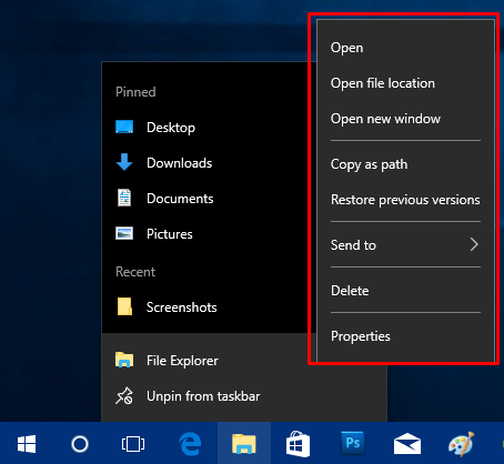 454x418 How To Open Right Click Menu For Icons On Taskbar In Windows