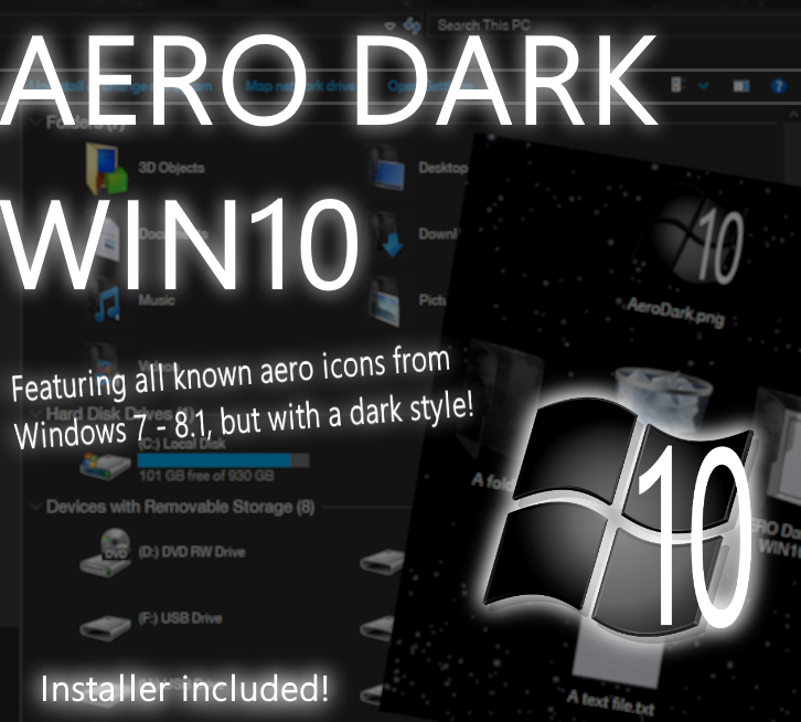 Aero Dark Icon Pack For Windows 726x654 Aero Dark Icon Pack For Windows