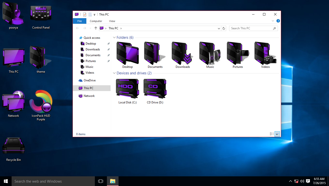 Hud Purple Iconpack 1360x768 Hud Purple Iconpack
