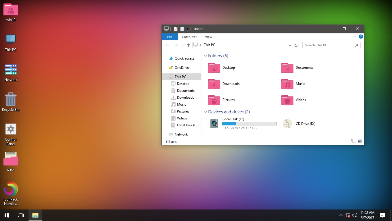 Numix Windows Pink Iconpack 1360x768 Numix Windows Pink Iconpack