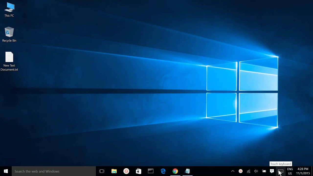 1280x720 Windows Showhide Touch Keyboard Icon From Taskbar