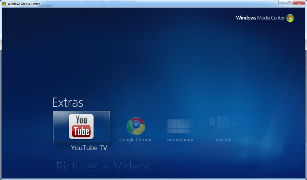 1024x601 Add A Youtube Tv Icon In To Windows Media Center Plus Youtube Tv