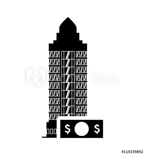468x500 Bill Hotel Building Windows Service Silhouette Icon Flat