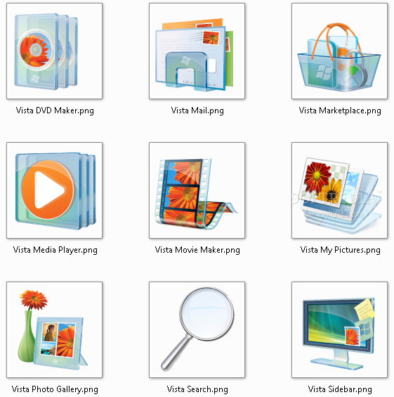 561x564 Download Transparent Vista Icon Pack