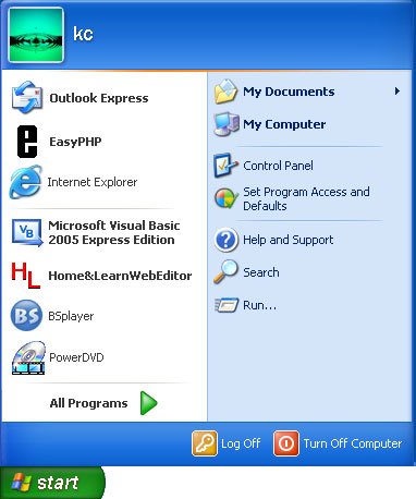 382x458 The Windows Xp Start Menu Career Companion