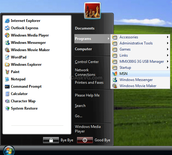 567x509 How To Change Or Customize Start Menu Look N Feel In Windows Xp
